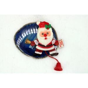 Vintage Zellers Merry Christmas Articulated Santa Claus Brooch